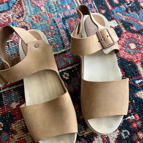 Bryr Brown Leather Platform Sandals - Gigi - Picture 2 of 9